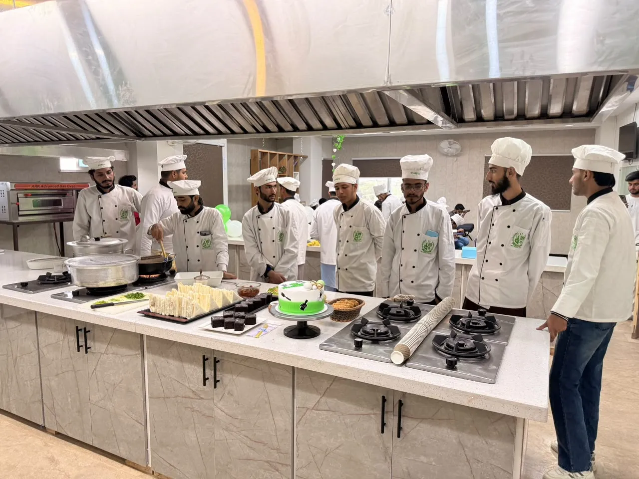 Students working in the training kitchen during International Chef Day