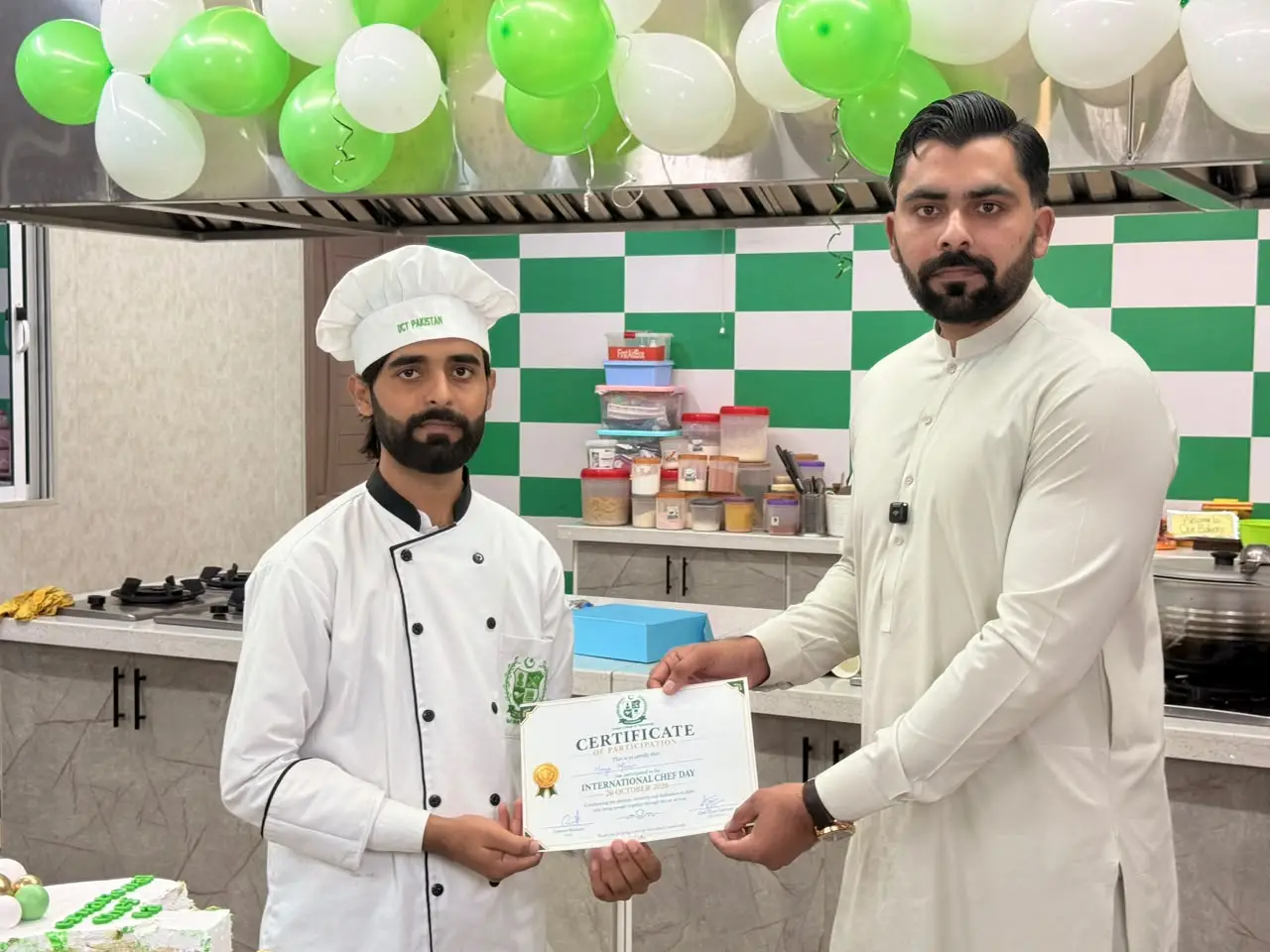 CEO Tanveer Hussain presenting an International Chef Day certificate